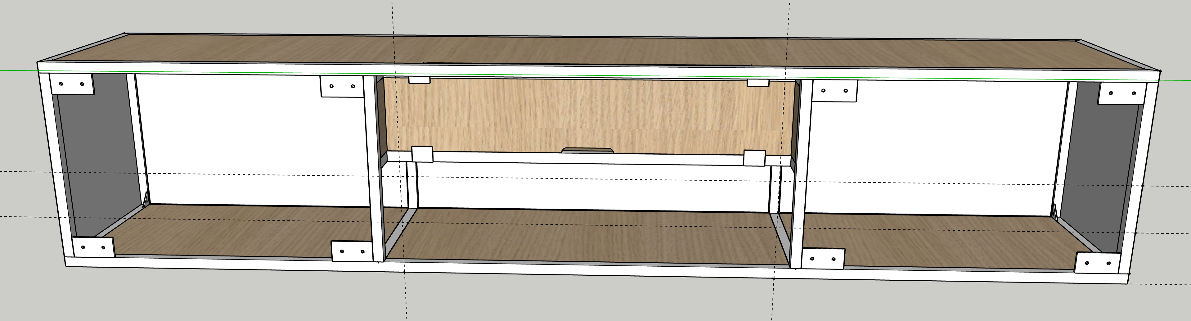 Photo montrant un plan 3D du meuble TV vue de l’arrière